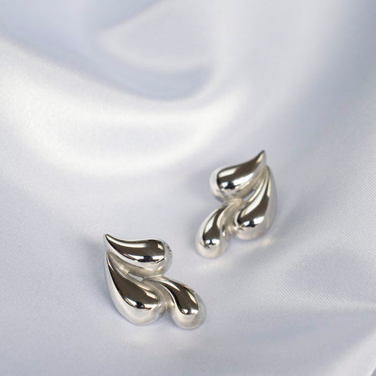 Oorbellen roestvrijstaal met 3 druppels