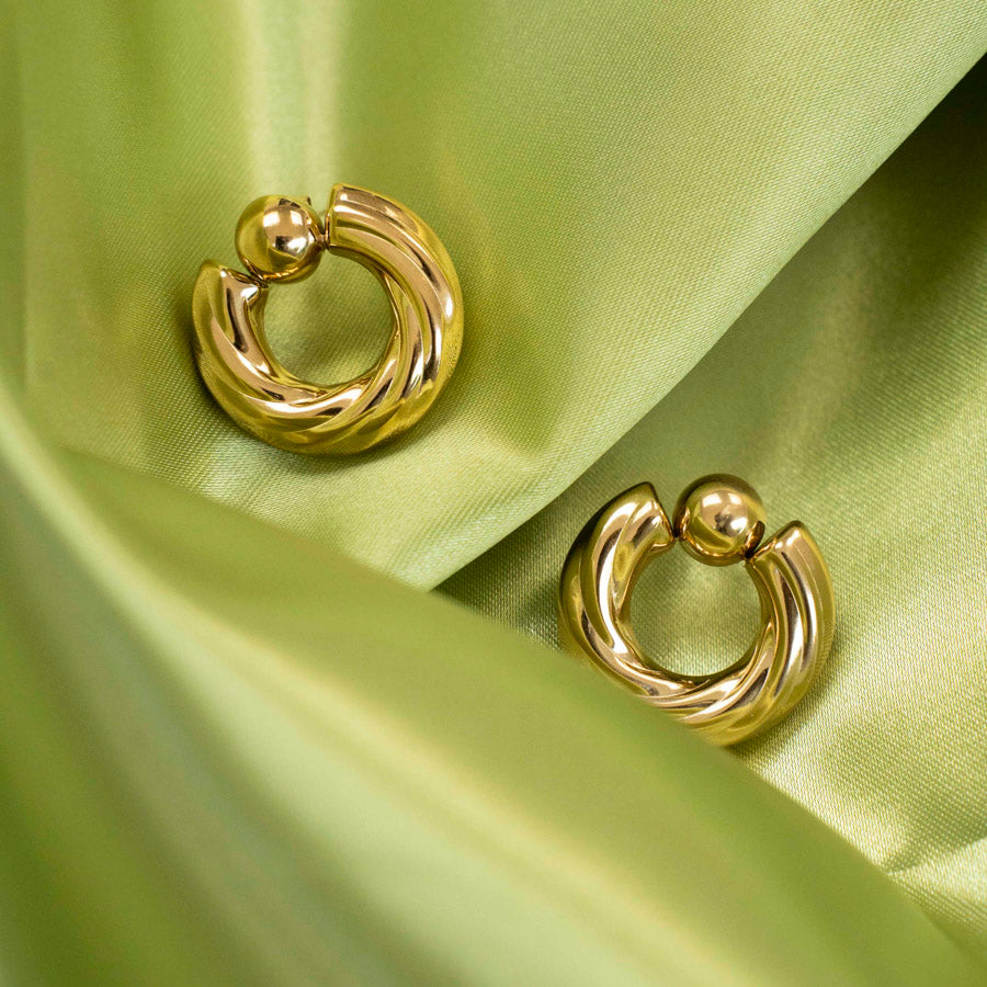 Earcuffs gold minimalistic and stainless steel