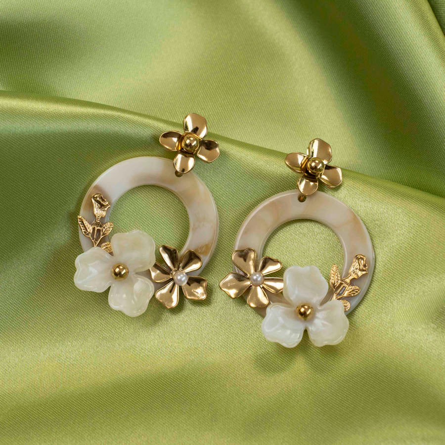 Golden Flower Oorbellen - Goud